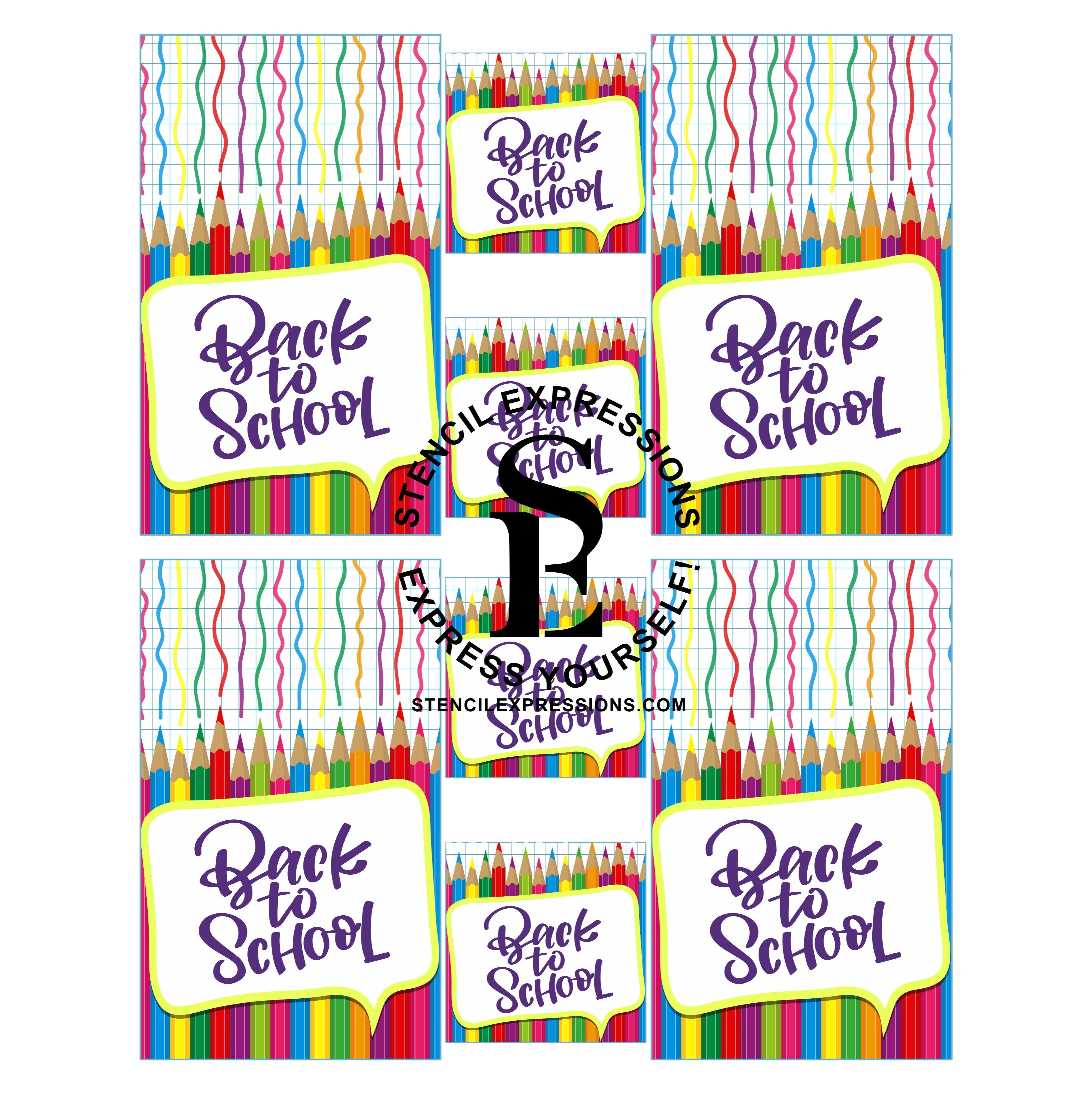 Back To School Colored Pencils Theme Treats Print Your Own Packaging Bundle: Treats Cards and Gift Tags
