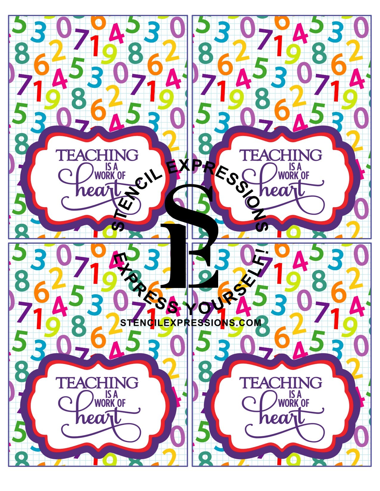 Teaching Is A Work Of Heart School Theme Treats Print Your Own Packaging Bundle: Treats Cards and Gift Tags