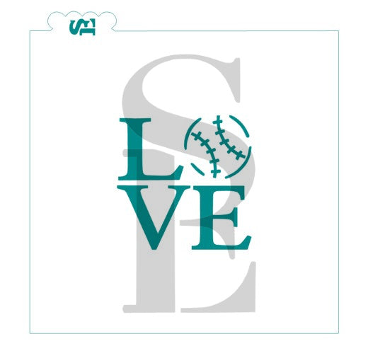 LOVE Baseball Stencil