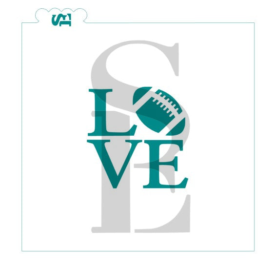 LOVE Football Stencil for Cookies, Cakes & Culinary