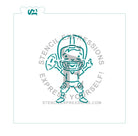 Football PYO Bundle Digital Stencil Design * Set of 2: Goal with Ball and Player Included