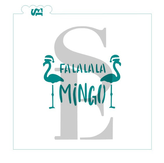 Fa La La La Holiday Flamingo Digital Design Cookie Stencil
