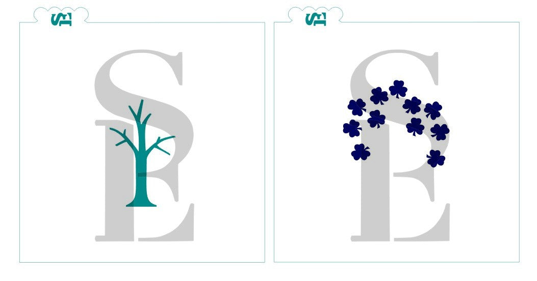 St. Patrick's Shamrock Tree, Single or Layered Stencil for Cookies, Cakes & Culinary