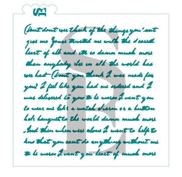 Vintage Love Letter Stencil For Cookies, Cakes, Culinary