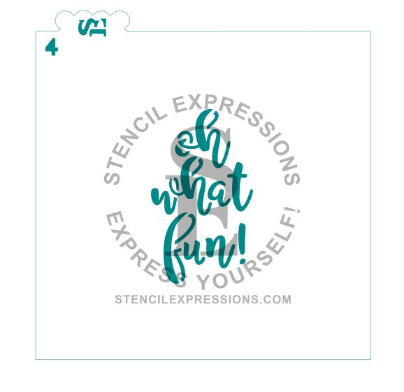 Oh What Fun! Sentiment #4 Traditional Stencil Digital Design Download *