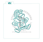 Adorable Celebrating Elf PYO Stencil SVG Digital Design Download includes Shaped template *