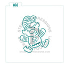 Adorable Celebrating Elf PYO Stencil SVG Digital Design Download includes Shaped template *