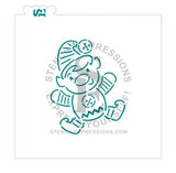 Adorable Celebrating Elf PYO Stencil SVG Digital Design Download includes Shaped template *