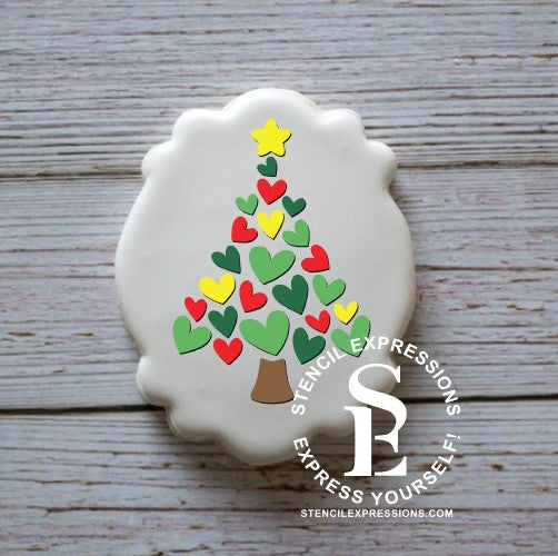 Heart Christmas Tree Digital Design, Single and Layered Versions Included *