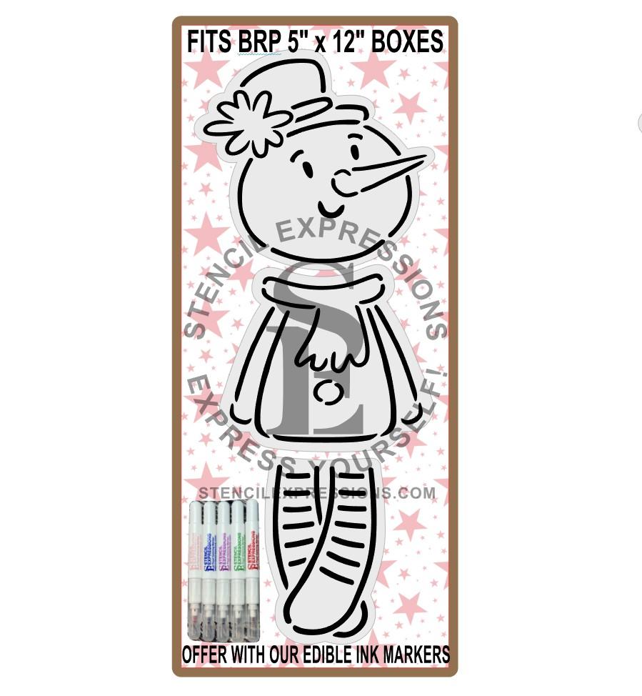 LARGE 3 piece Ragdoll Snowman PYO Stencil SVG Digital Design Download Includes Shaped Templates FITS BRP 5" x 12" BOXES *