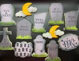 Tombstones Background, Tombstone Quirky Names #1 & #2, & Tombstone Templates Bundle Digital Design |